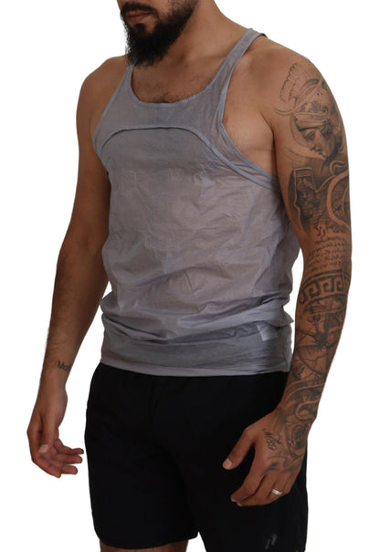 Dsquared² Light Gray Cotton Sleeveless Tank Men Top T-shirt by Dsquared²