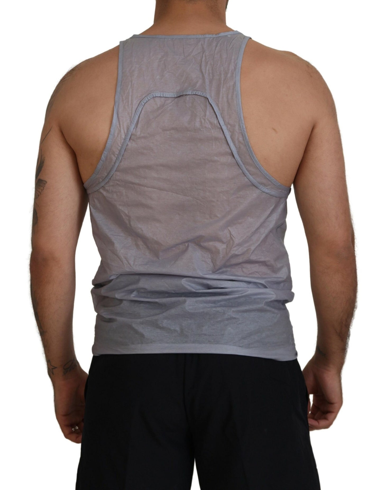 Dsquared² Light Gray Cotton Sleeveless Tank Men Top T-shirt by Dsquared²