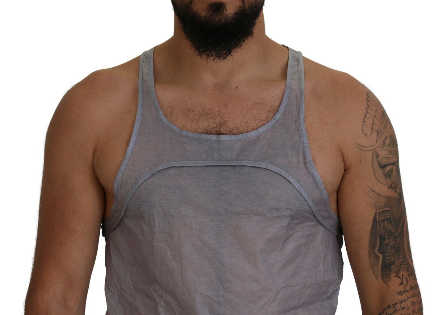 Dsquared² Light Gray Cotton Sleeveless Tank Men Top T-shirt by Dsquared²