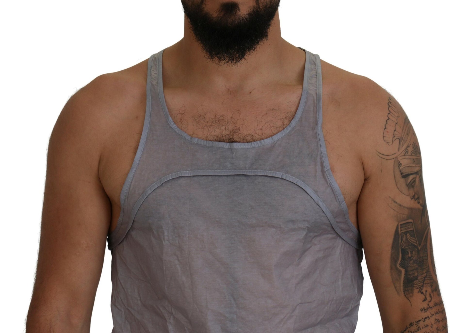 Dsquared² Light Gray Cotton Sleeveless Tank Men Top T-shirt by Dsquared²