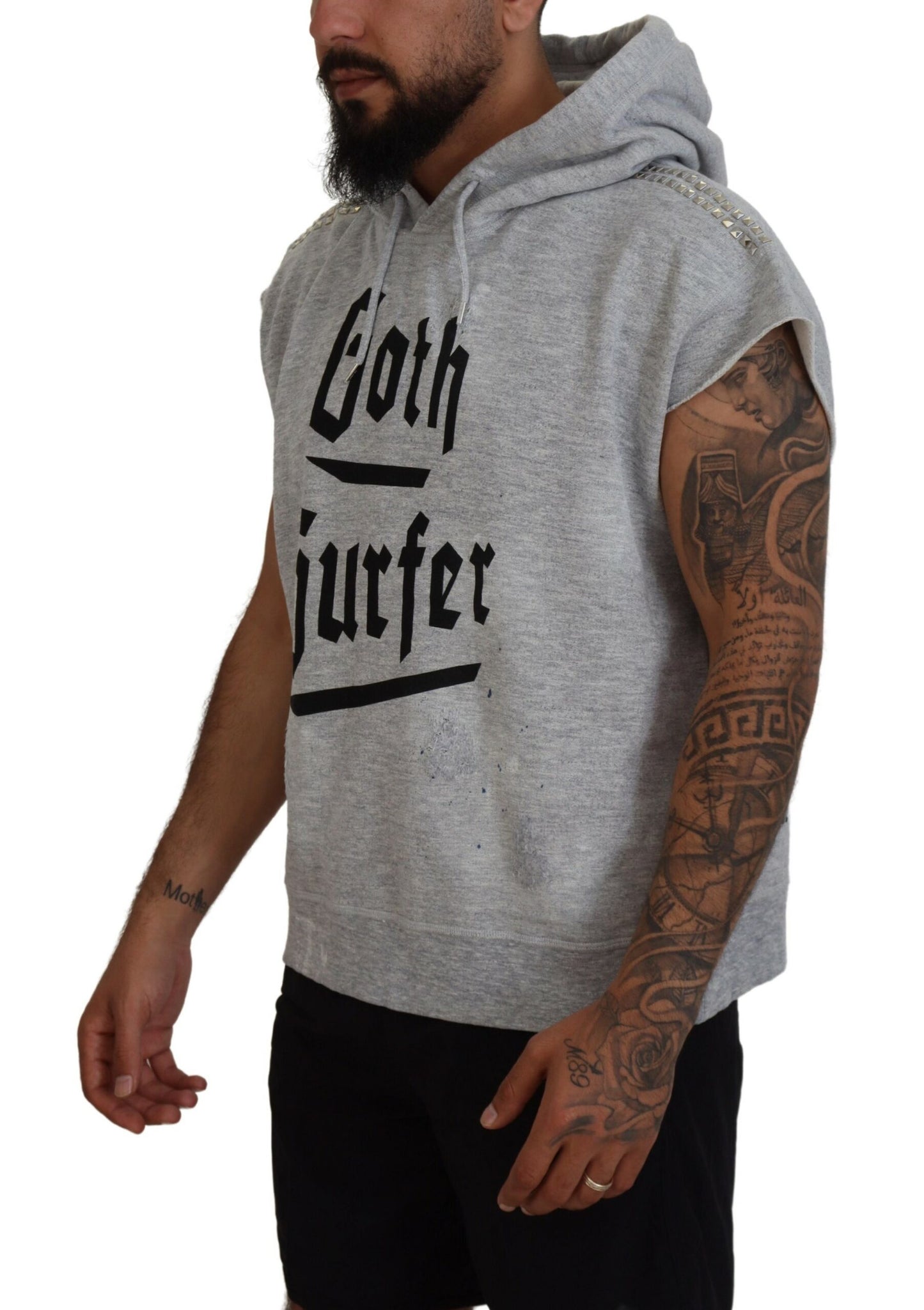 Dsquared² Light Gray Cotton Short Sleeves Hooded T-shirt by Dsquared²