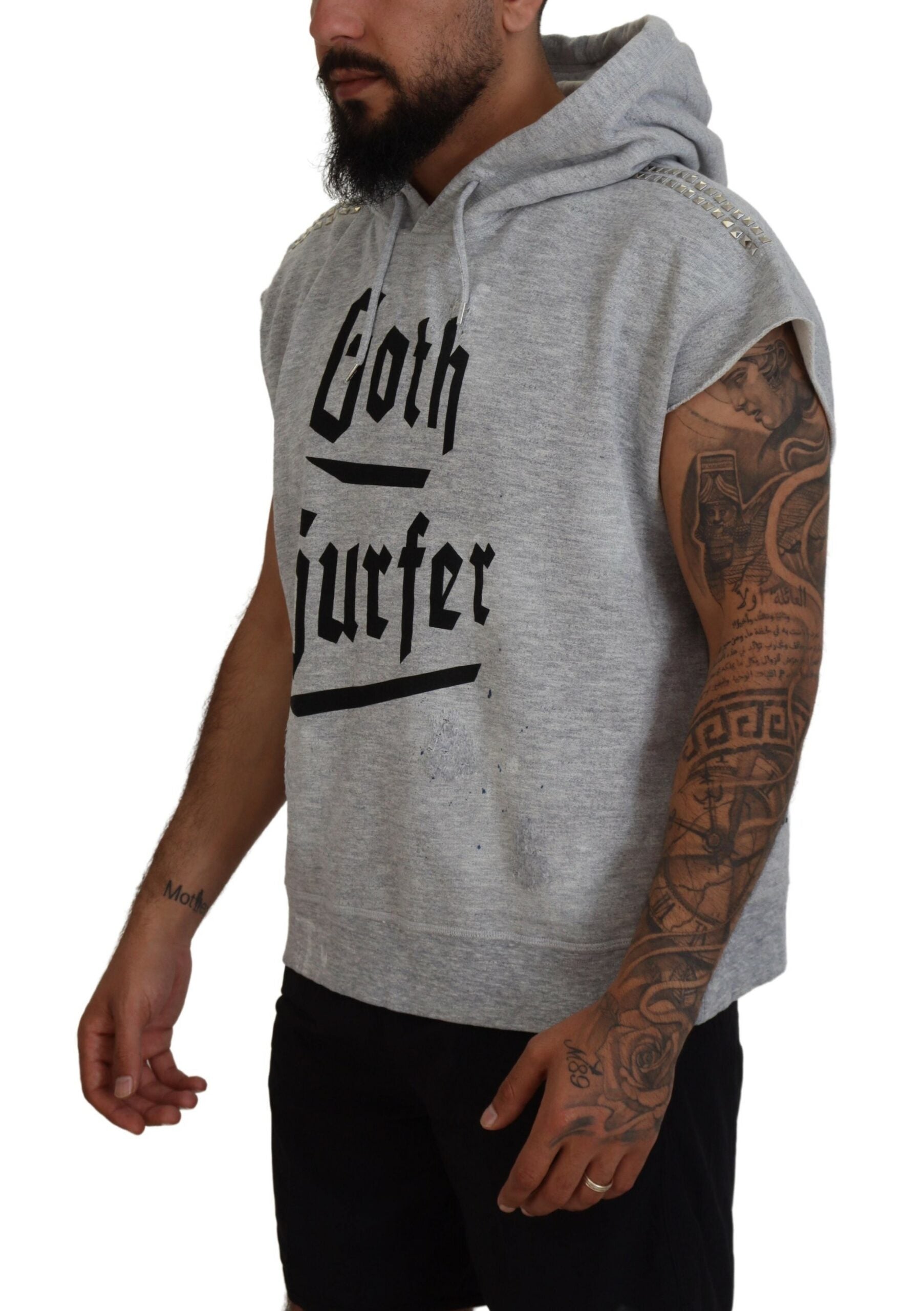 Dsquared² Light Gray Cotton Short Sleeves Hooded T-shirt by Dsquared²