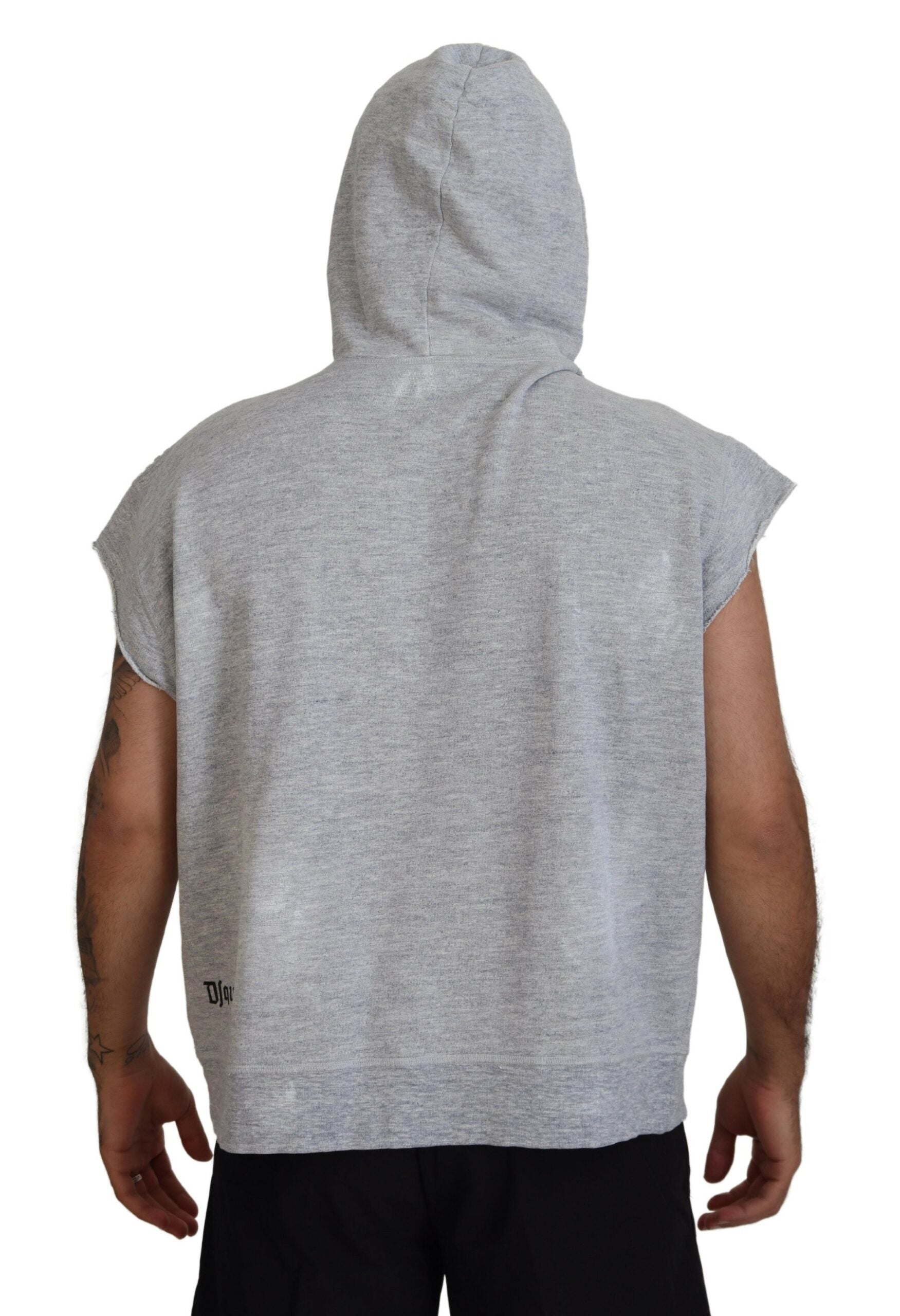 Dsquared² Light Gray Cotton Short Sleeves Hooded T-shirt by Dsquared²