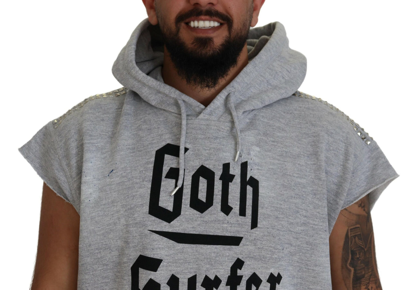 Dsquared² Light Gray Cotton Short Sleeves Hooded T-shirt by Dsquared²