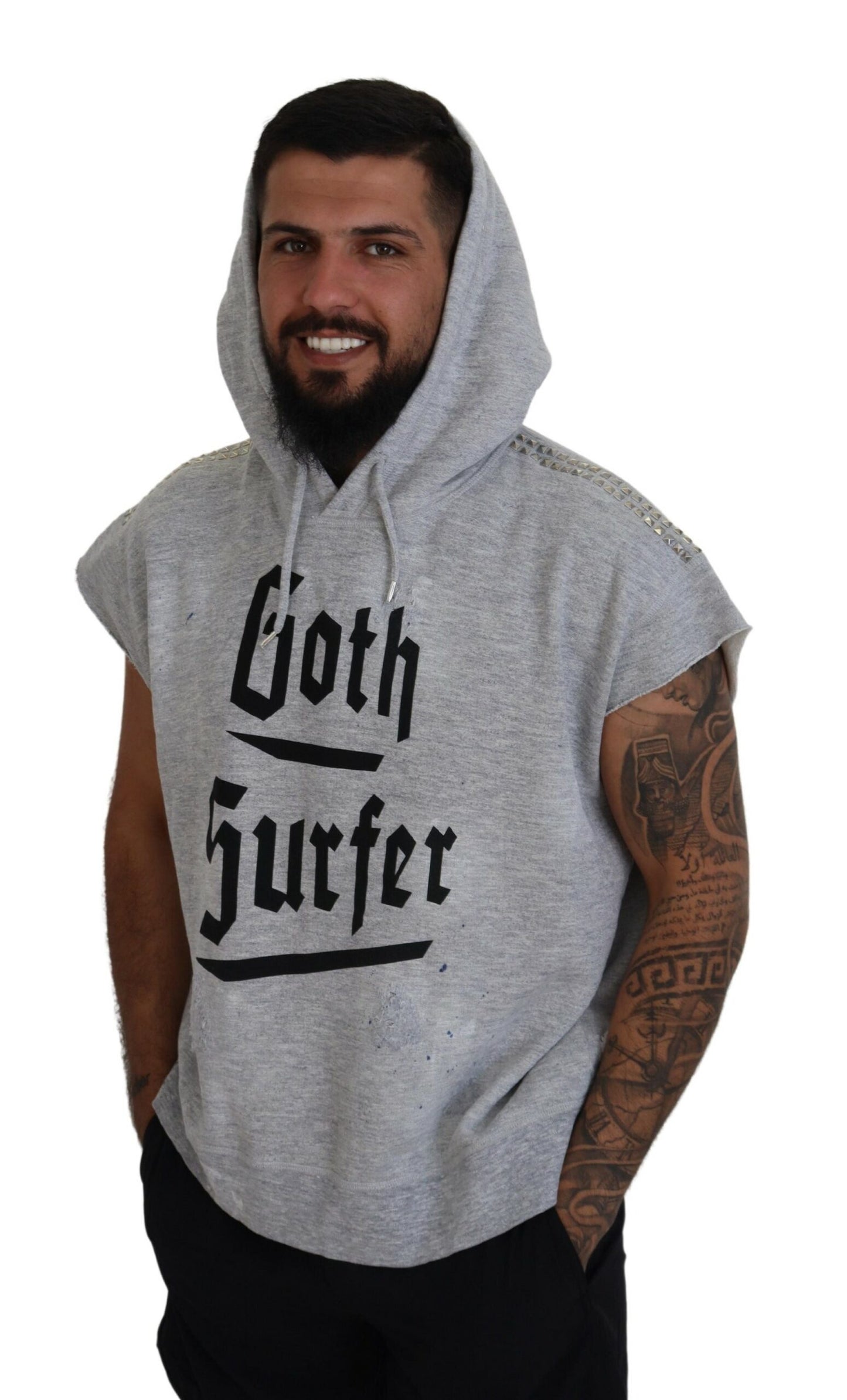 Dsquared² Light Gray Cotton Short Sleeves Hooded T-shirt by Dsquared²