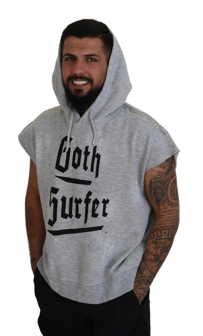 Dsquared² Light Gray Cotton Short Sleeves Hooded T-shirt by Dsquared²
