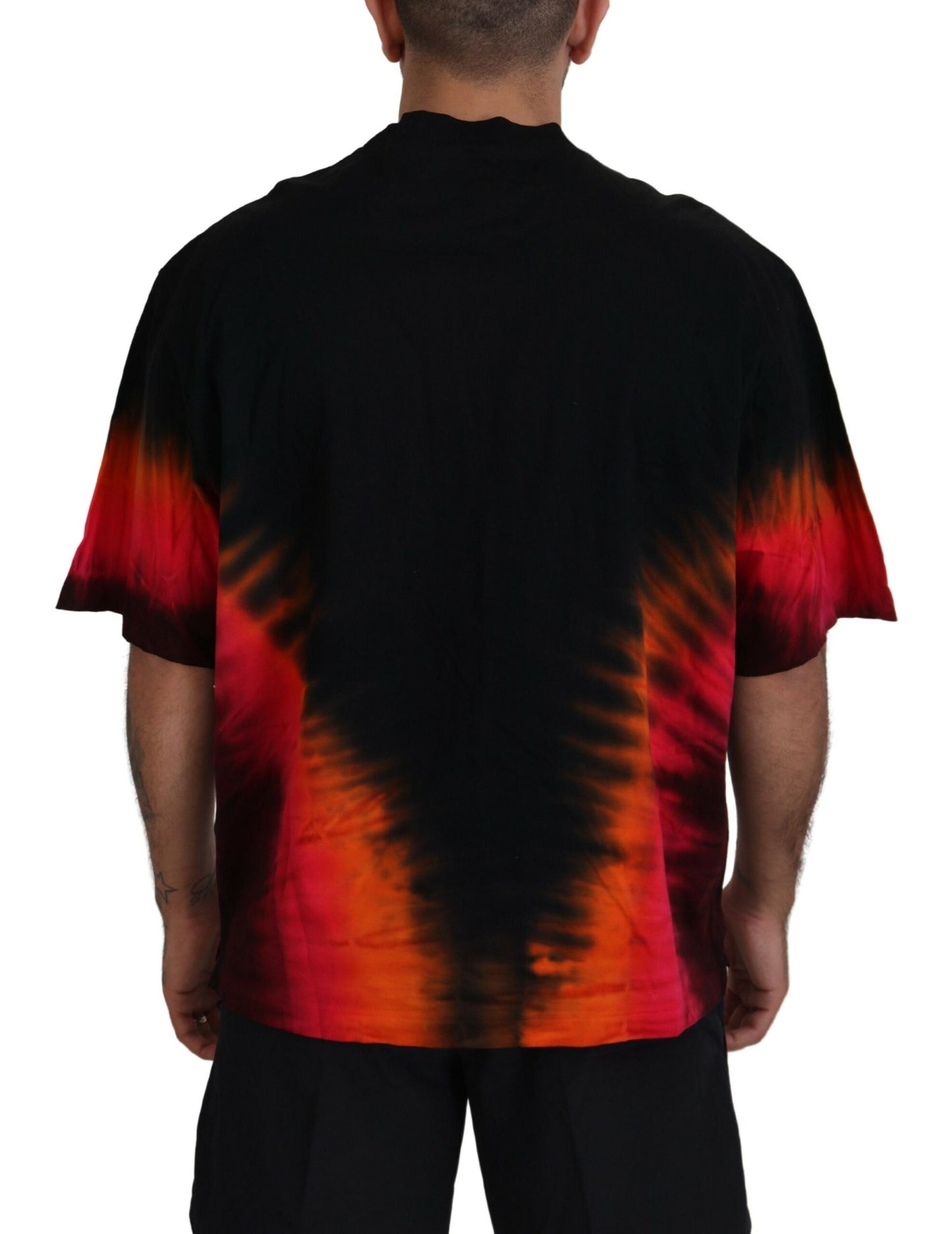 Dsquared² Black Orange Cotton Short Sleeves Crewneck T-shirt by Dsquared²