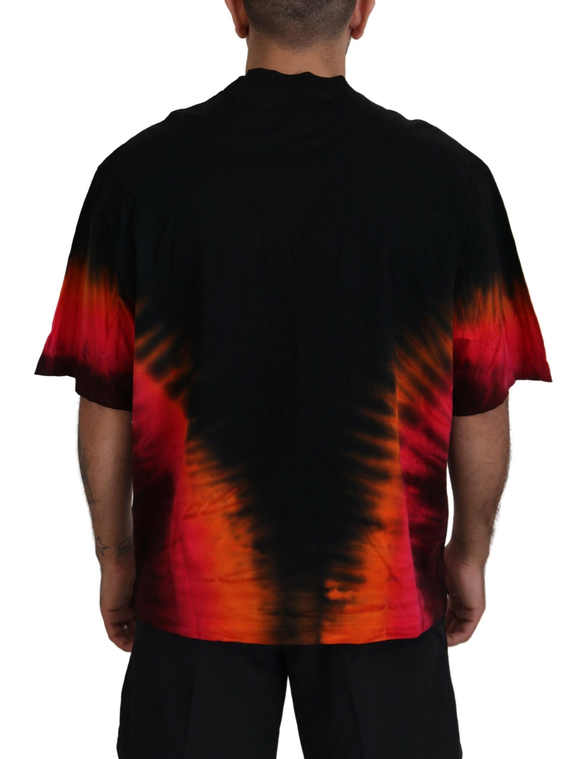 Dsquared² Black Orange Cotton Short Sleeves Crewneck T-shirt by Dsquared²