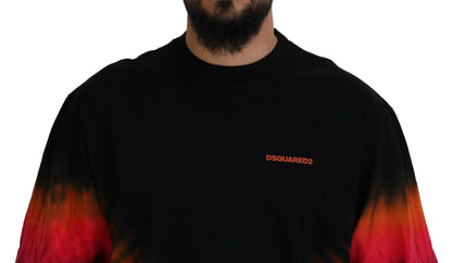 Dsquared² Black Orange Cotton Short Sleeves Crewneck T-shirt by Dsquared²