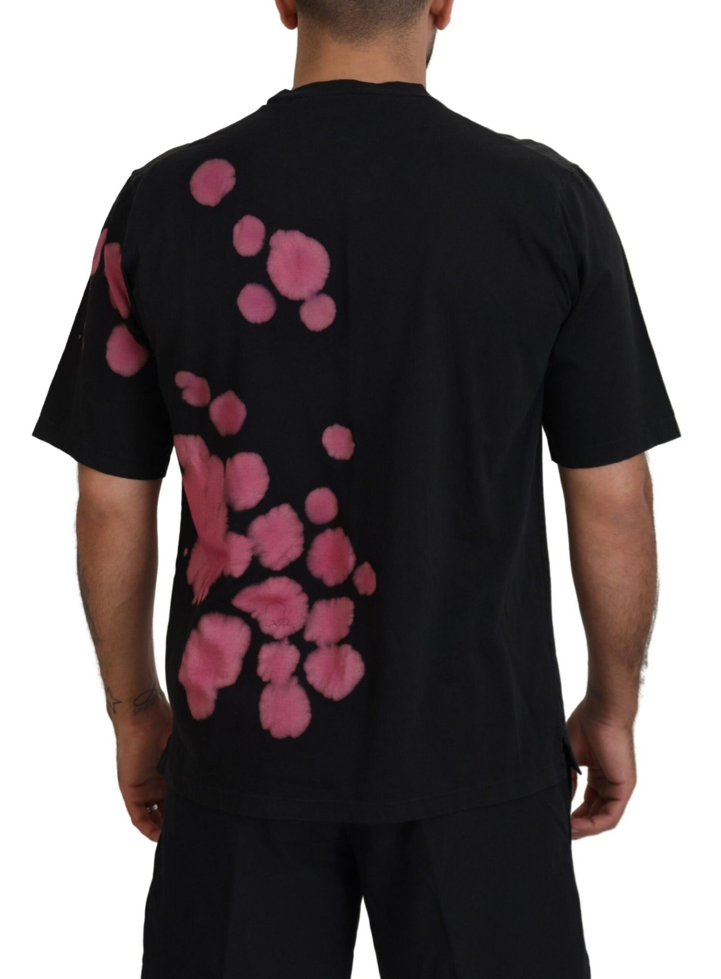 Dsquared² Black Pink Cotton Short Sleeves Crewneck T-shirt by Dsquared²