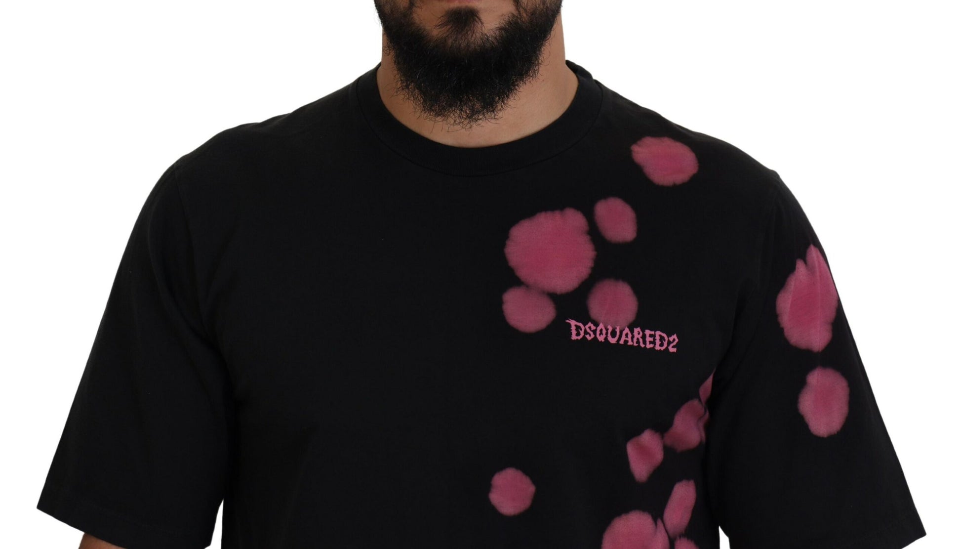 Dsquared² Black Pink Cotton Short Sleeves Crewneck T-shirt by Dsquared²