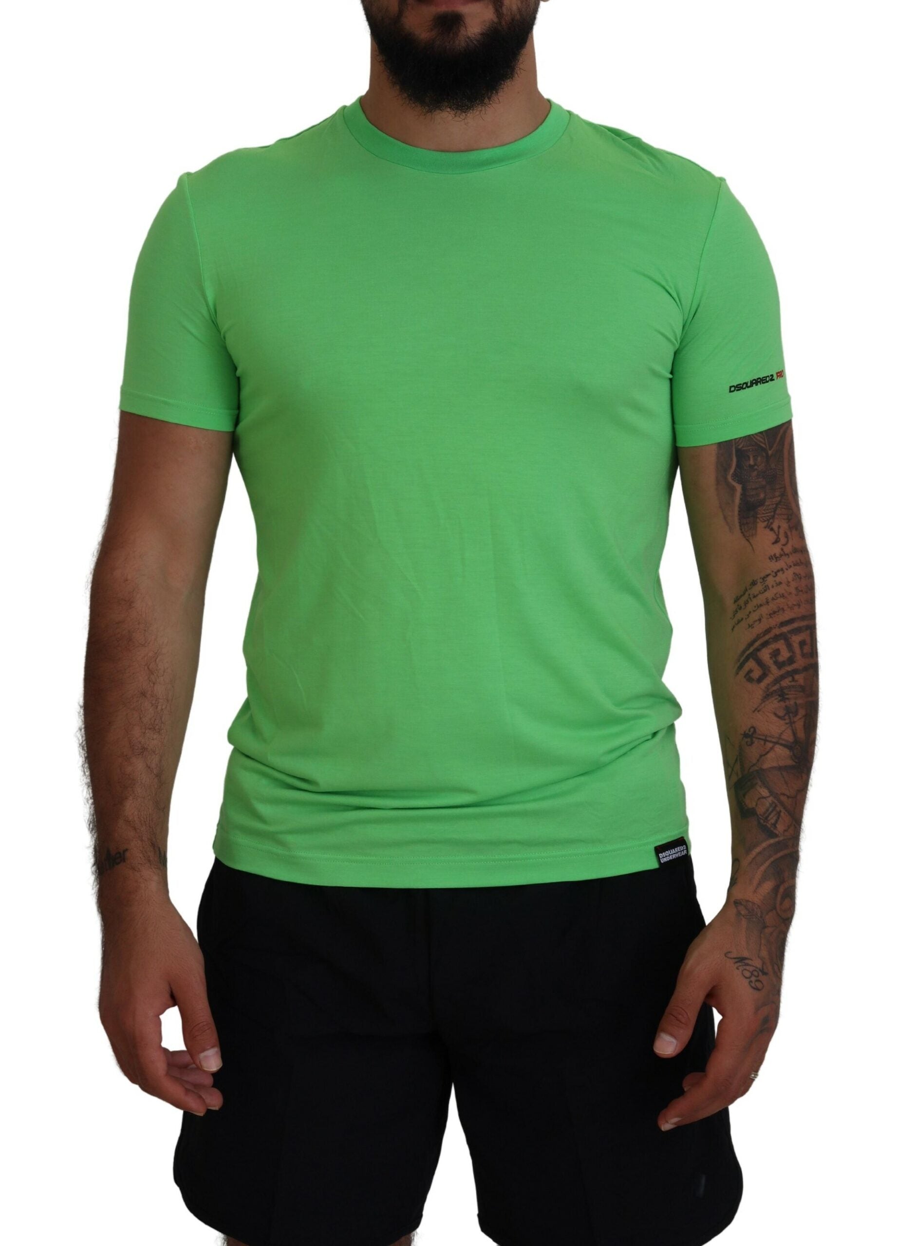 Dsquared² Green Modal Short Sleeves Crewneck T-shirt by Dsquared²