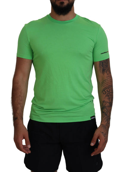 Dsquared² Green Modal Short Sleeves Crewneck T-shirt by Dsquared²