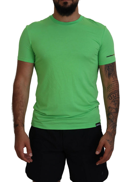 Dsquared² Green Modal Short Sleeves Crewneck T-shirt by Dsquared²