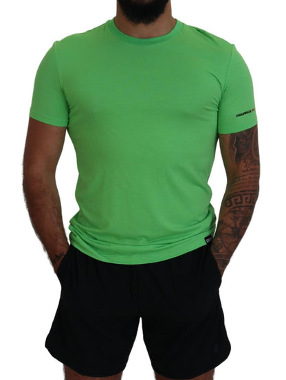 Dsquared² Green Modal Short Sleeves Crewneck T-shirt by Dsquared²