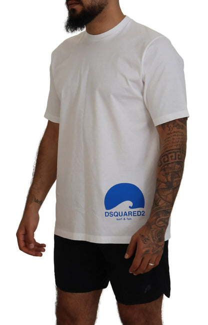 Dsquared² White Cotton Short Sleeves Crewneck T-shirt by Dsquared²