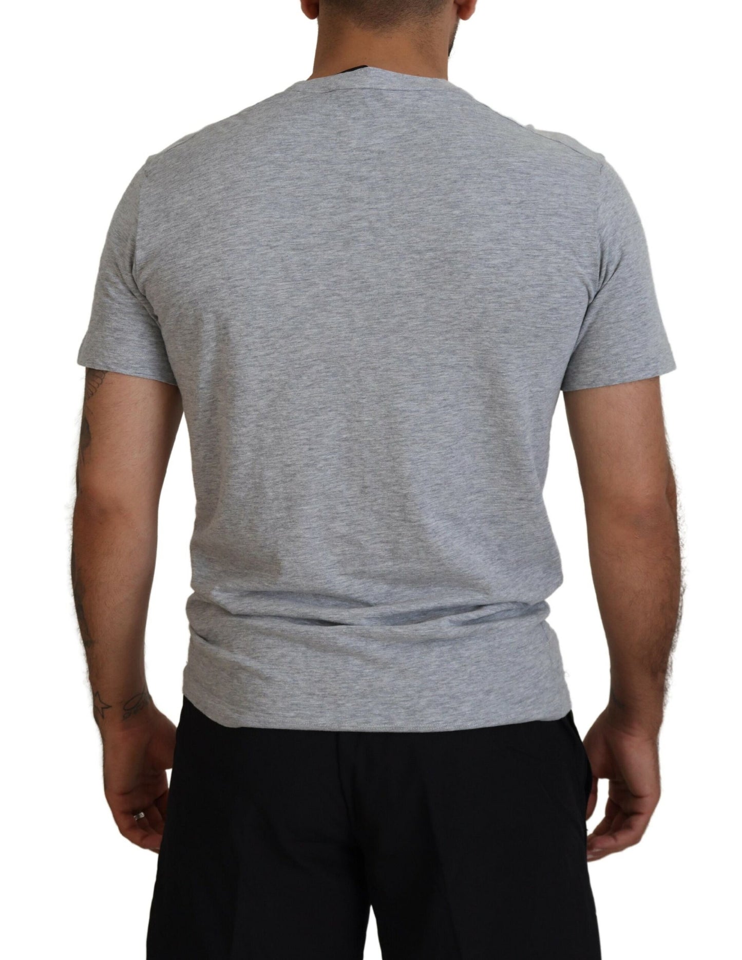 Dsquared² Gray Logo Cotton Short Sleeves Crewneck T-shirt by Dsquared²