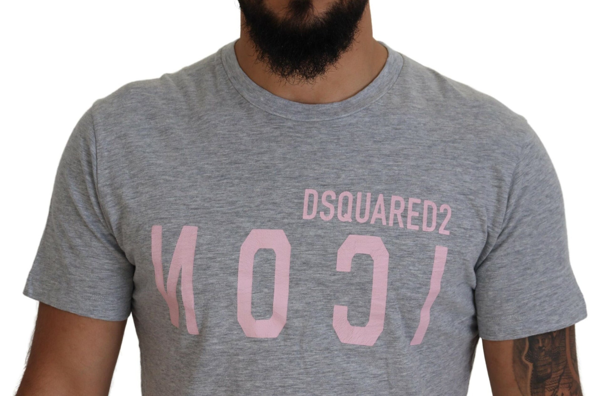 Dsquared² Gray Logo Cotton Short Sleeves Crewneck T-shirt by Dsquared²