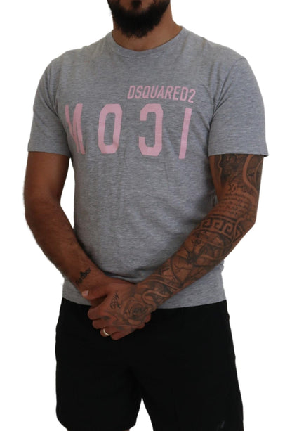 Dsquared² Gray Logo Cotton Short Sleeves Crewneck T-shirt by Dsquared²