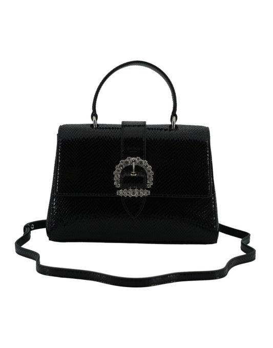 Sac à bandoulière Jimmy Choo en cuir noir avec poignée supérieure