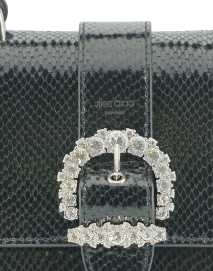 Sac à bandoulière Jimmy Choo en cuir noir avec poignée supérieure