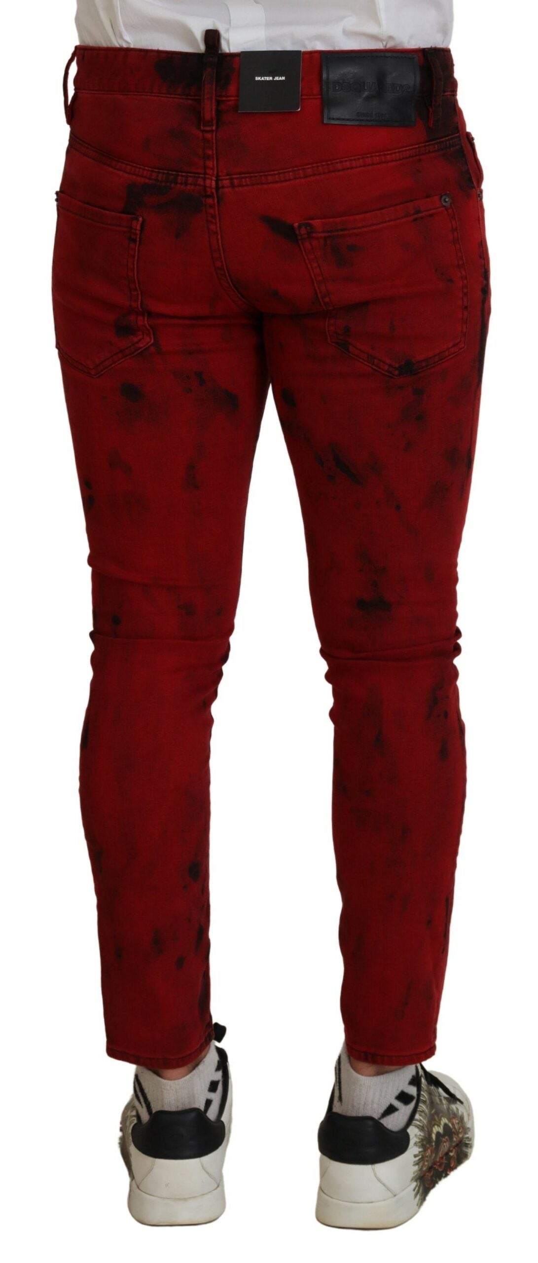 Dsquared² Red Cotton Tie Dye Skinny Casual Denim Jeans by Dsquared²