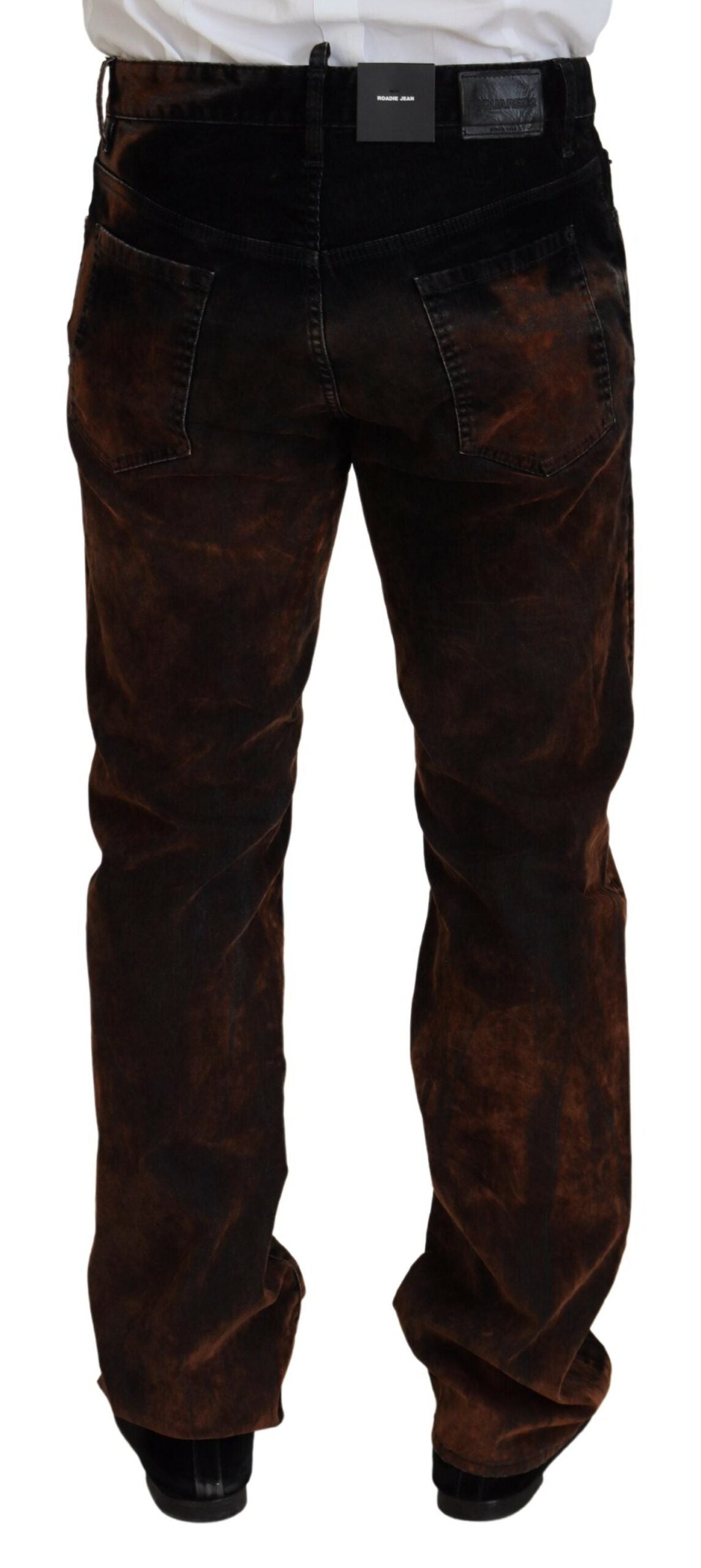 Dsquared² Brown Washed Cotton Straight Fit Casual Denim Jeans by Dsquared²