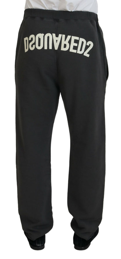 Dsquared² Dark Gray Cotton Men Casual Tattered Pants by Dsquared²