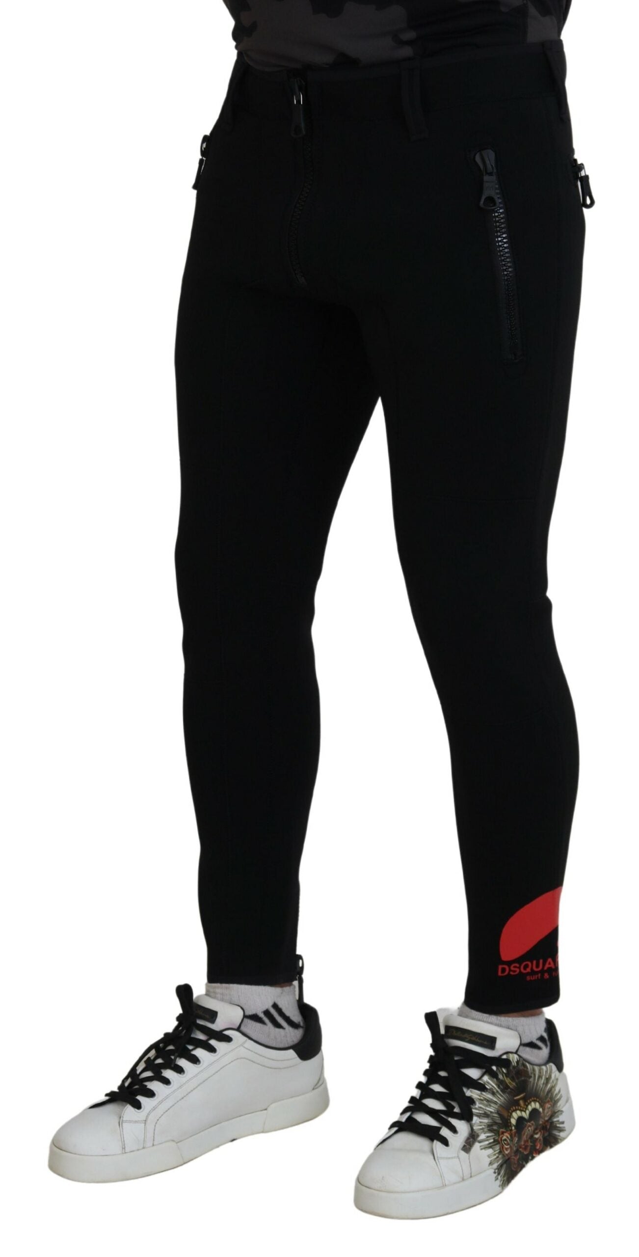 Dsquared² Back Polyamide Slim Fit Logo Print Pants by Dsquared²