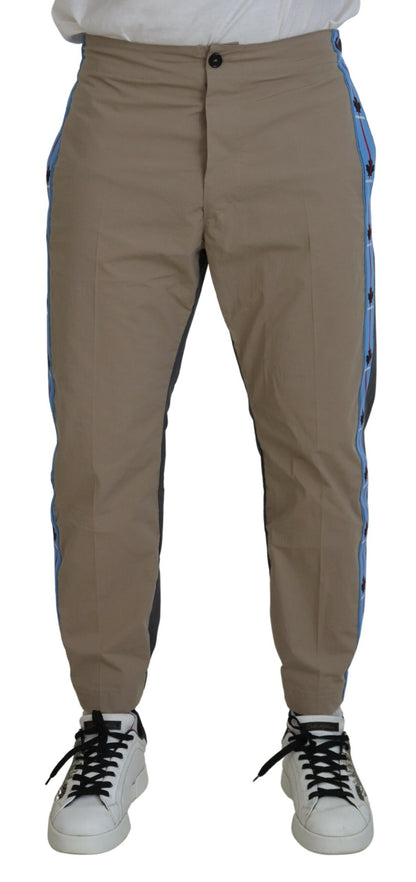 Dsquared² Cotton Brown Gray Two Tone Men Casual Pants by Dsquared²