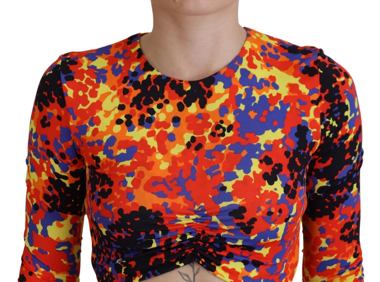 Dsquared² Multicolor Cami Long Sleeves Cropped Blouse Top by Dsquared²