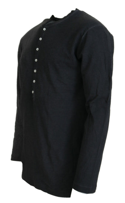 Dsquared² Black Cotton Linen Long Sleeves Pullover Sweater by Dsquared²