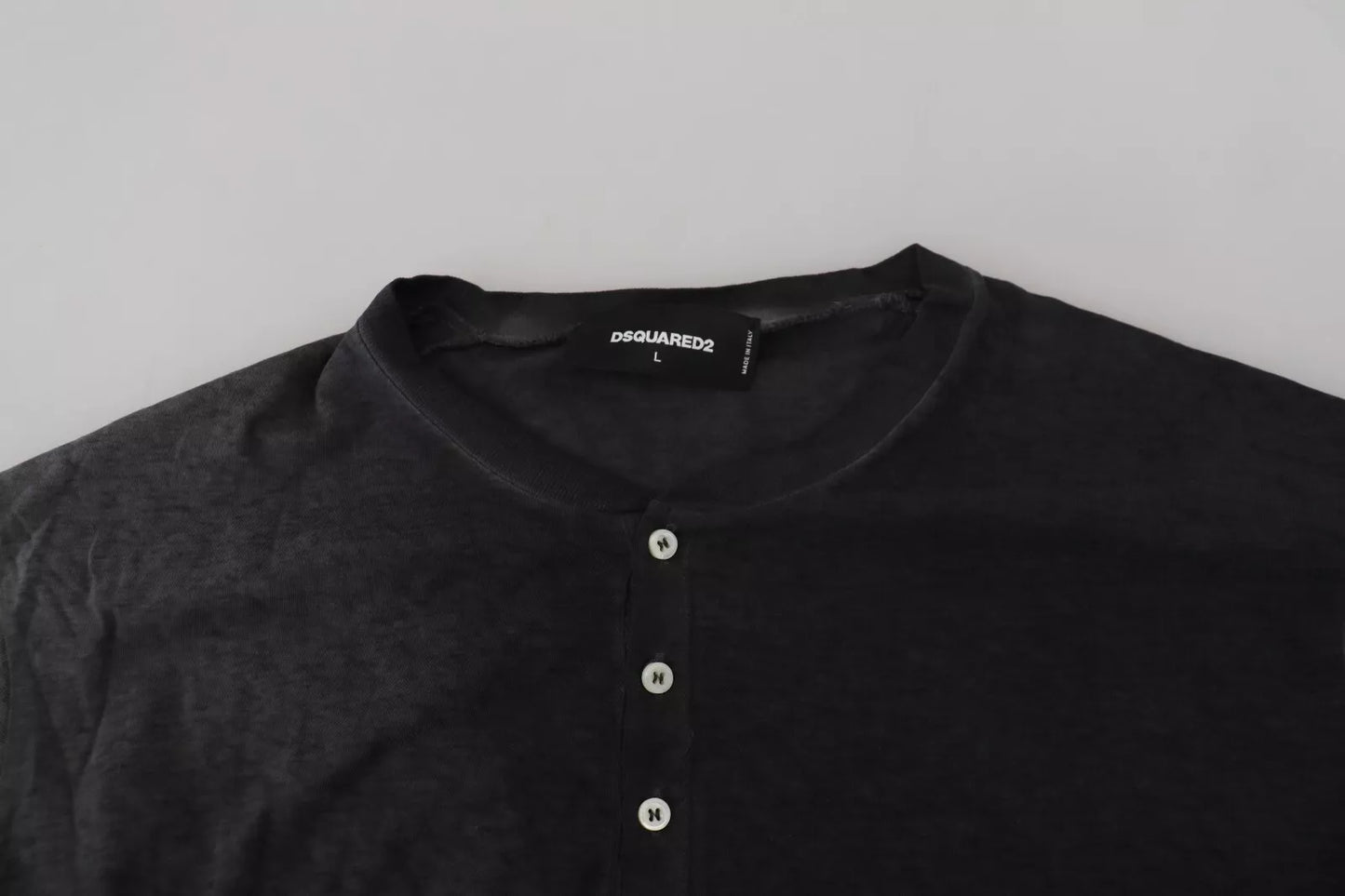 Dsquared² Black Cotton Linen Long Sleeves Pullover Sweater by Dsquared²