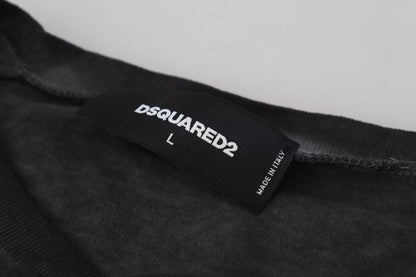 Dsquared² Black Cotton Linen Long Sleeves Pullover Sweater by Dsquared²