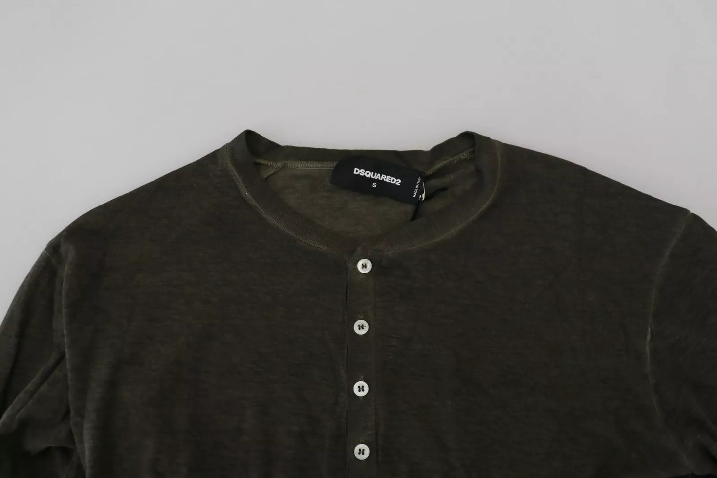 Dsquared² Gray Cotton Linen Long Sleeves Pullover Sweater by Dsquared²