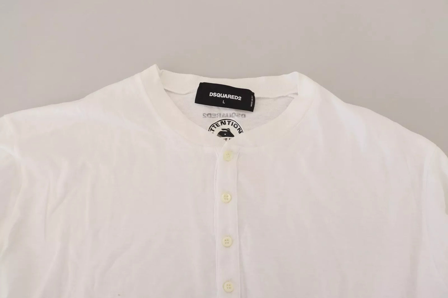 Dsquared² White Cotton Linen Long Sleeves Pullover Sweater by Dsquared²
