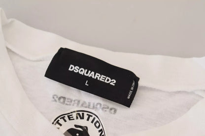 Dsquared² White Cotton Linen Long Sleeves Pullover Sweater by Dsquared²