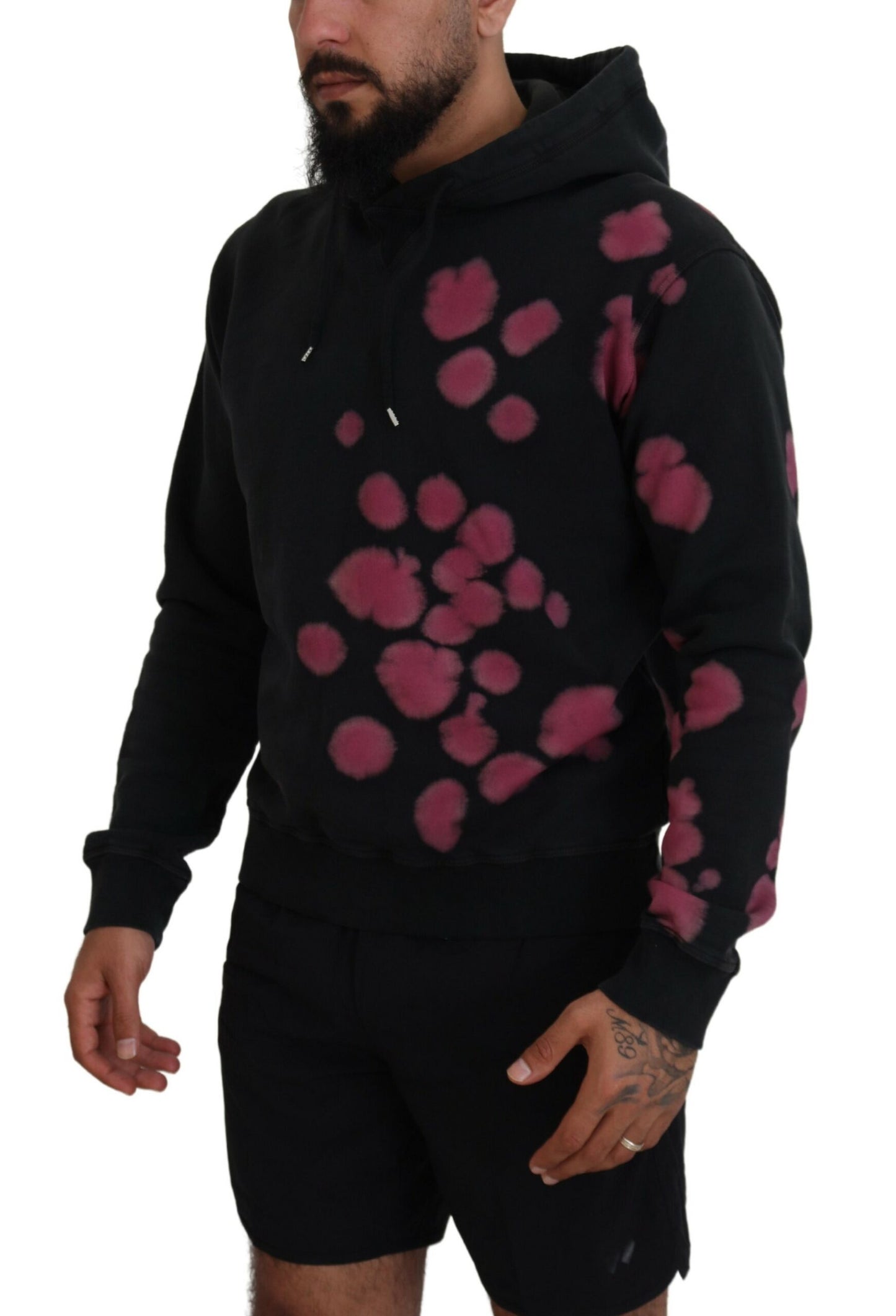 Dsquared² Black Tie Dye Cotton Hooded Sweatshirt Sweater by Dsquared²