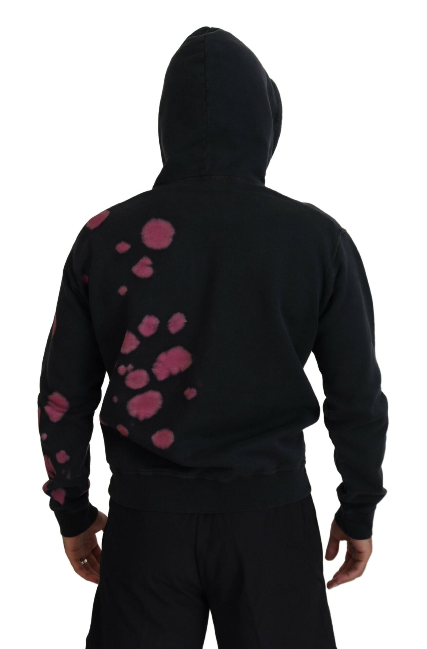 Dsquared² Black Tie Dye Cotton Hooded Sweatshirt Sweater by Dsquared²