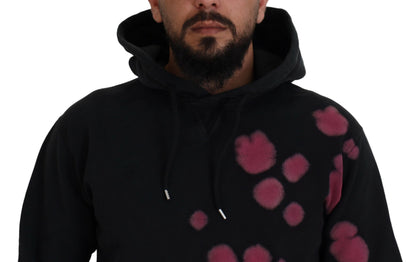 Dsquared² Black Tie Dye Cotton Hooded Sweatshirt Sweater by Dsquared²