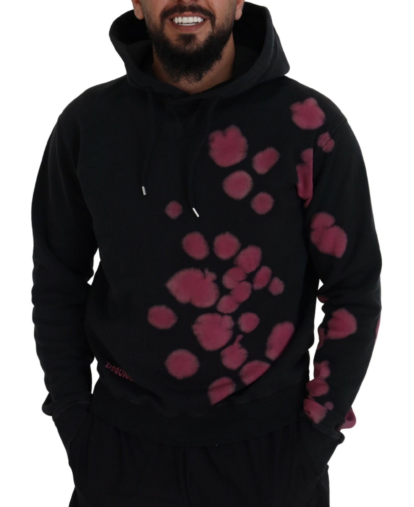 Dsquared² Black Tie Dye Cotton Hooded Sweatshirt Sweater by Dsquared²