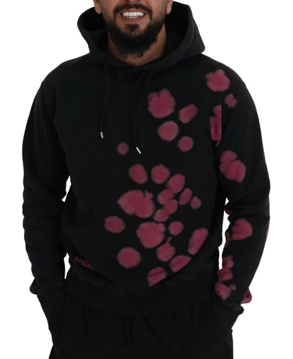 Dsquared² Black Tie Dye Cotton Hooded Sweatshirt Sweater by Dsquared²