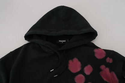 Dsquared² Black Tie Dye Cotton Hooded Sweatshirt Sweater by Dsquared²