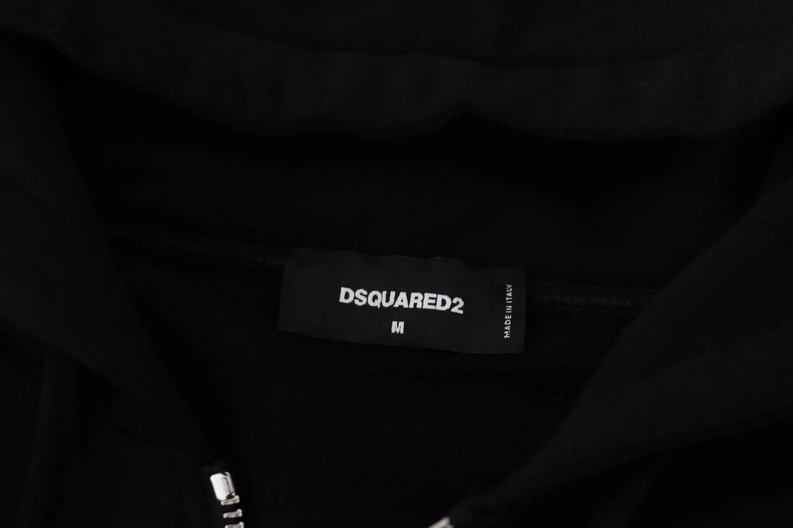 Dsquared² Black Hooded Full Zip Printed Sleeves Sweater by Dsquared²
