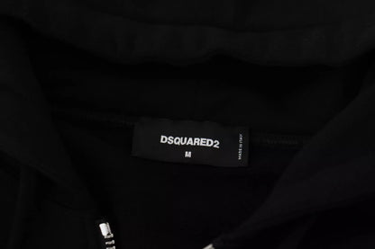 Dsquared² Black Hooded Full Zip Printed Sleeves Sweater by Dsquared²