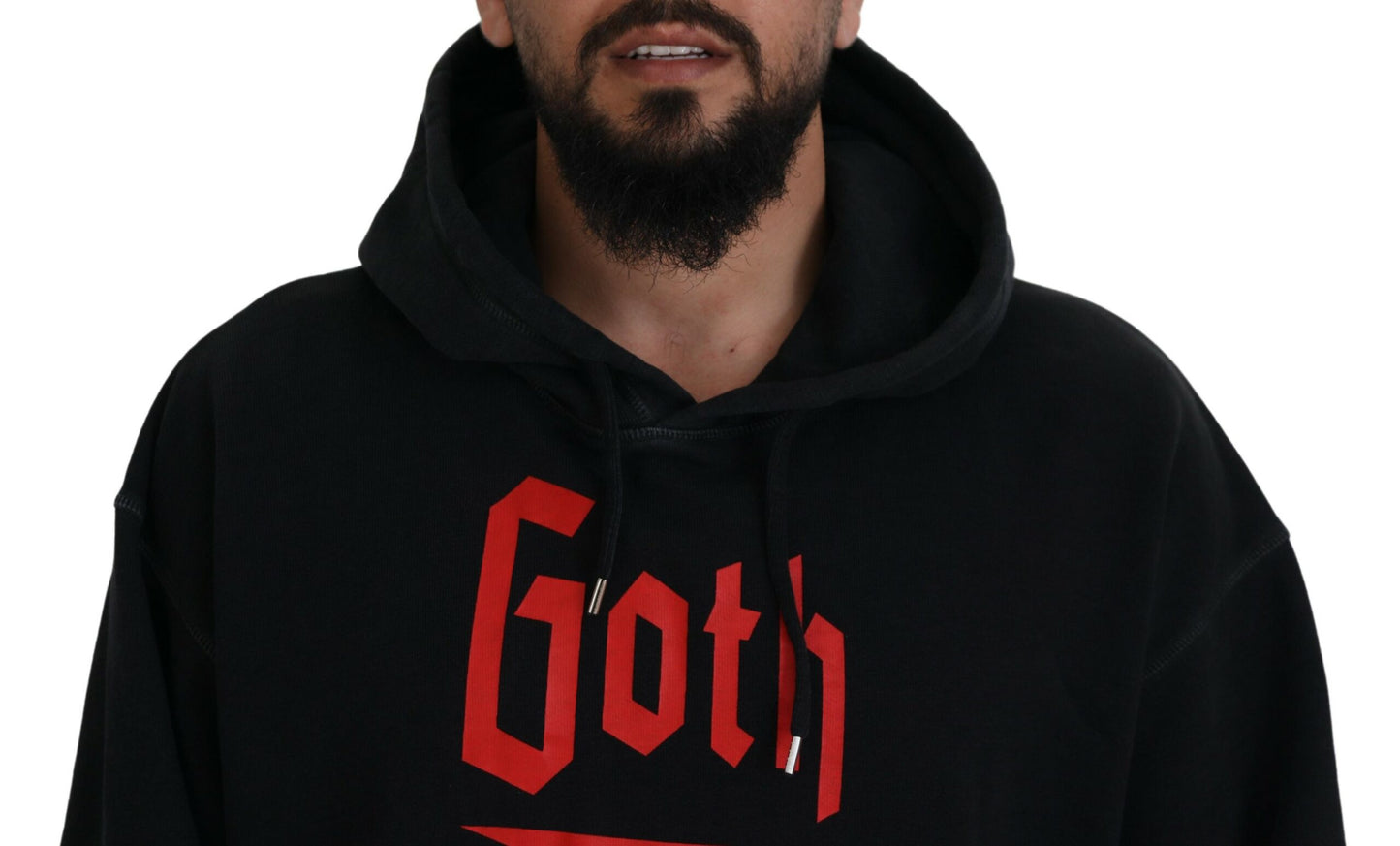 Dsquared² Black Cotton Hooded Printed Men Pullover Sweater by Dsquared²