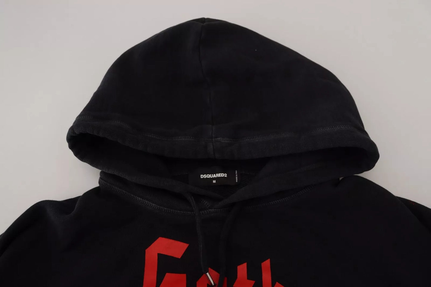Dsquared² Black Cotton Hooded Printed Men Pullover Sweater by Dsquared²