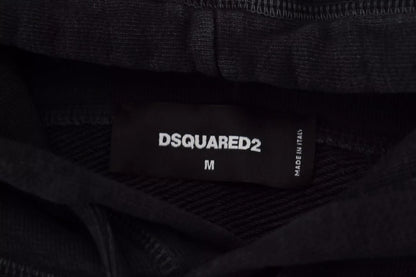 Dsquared² Black Cotton Hooded Printed Men Pullover Sweater by Dsquared²