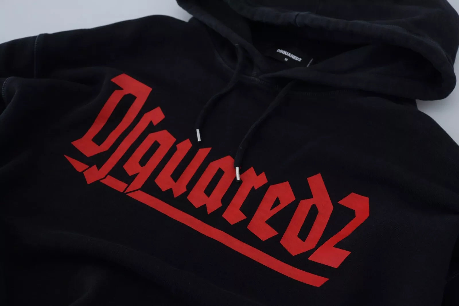 Dsquared² Black Cotton Hooded Printed Men Pullover Sweater by Dsquared²