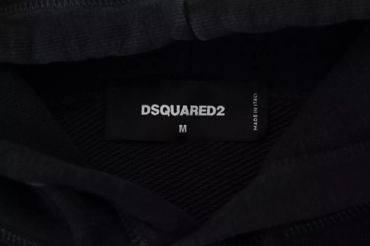 Dsquared² Black Cotton Hooded Printed Men Pullover Sweater by Dsquared²
